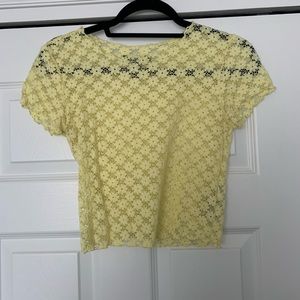Yellow cutout crop top
